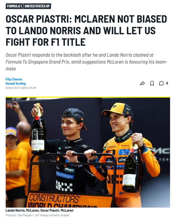 迈凯伦翻盘索伯车队，皮亚斯特里扛起全队的简单介绍